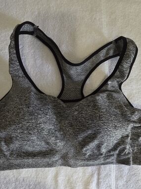 XOXO Heathered Gray Racerback Sports Bra